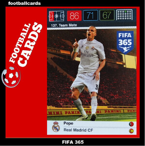 2016 FIFA 365 TEAM MATE REAL MADRID CF Pepe #137