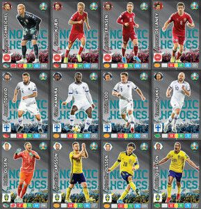 EURO 2020 NORDIC HEROES set 12 cards 