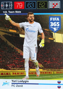 2016 FIFA 365 TEAM MATE FC ZENIT Yuri Lodygin #143